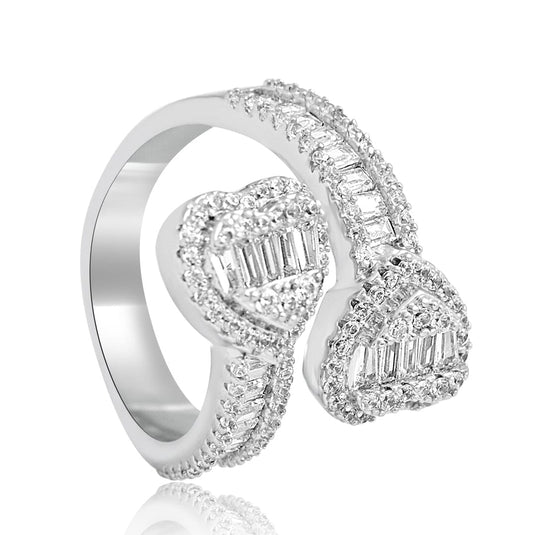 Geometric Halo Vertical Baguette Diamond Eternity Ring – With Clarity